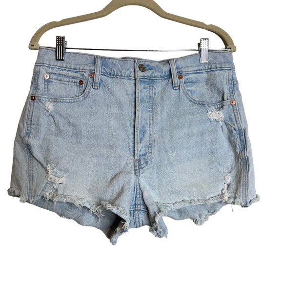 Gap Denim Womens Cheeky Shorts 12/31 Blue Light Wash Denim Cutoffs Button Fly - Picture 1 of 6